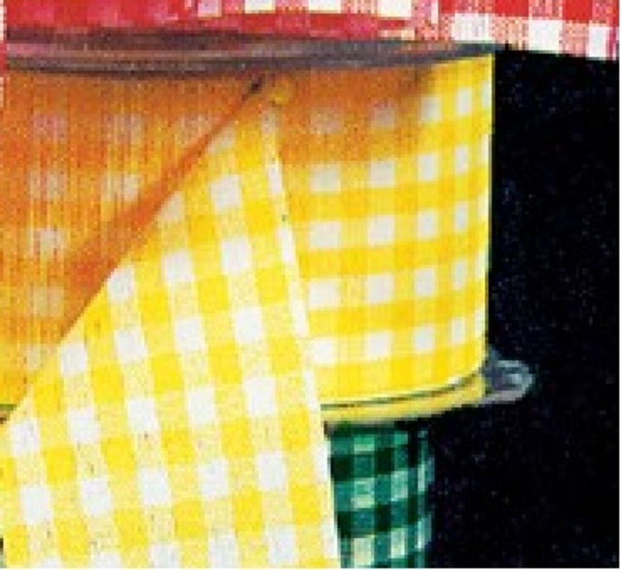 The Ribbon People Yellow and White Gingham Cut Edge Craft Ribbon 1" x 132 Yards